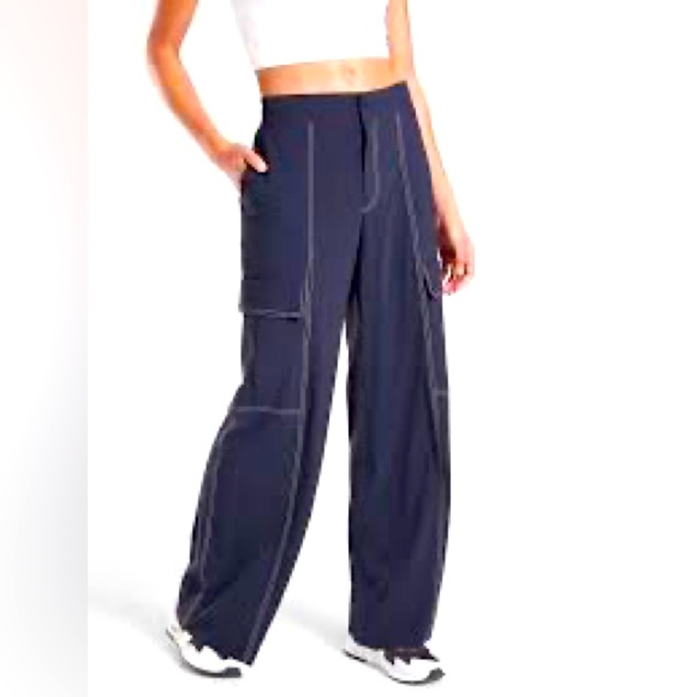 Chelsea Seamed Utility Straight Wide Leg Pant Athleta 2 EUC